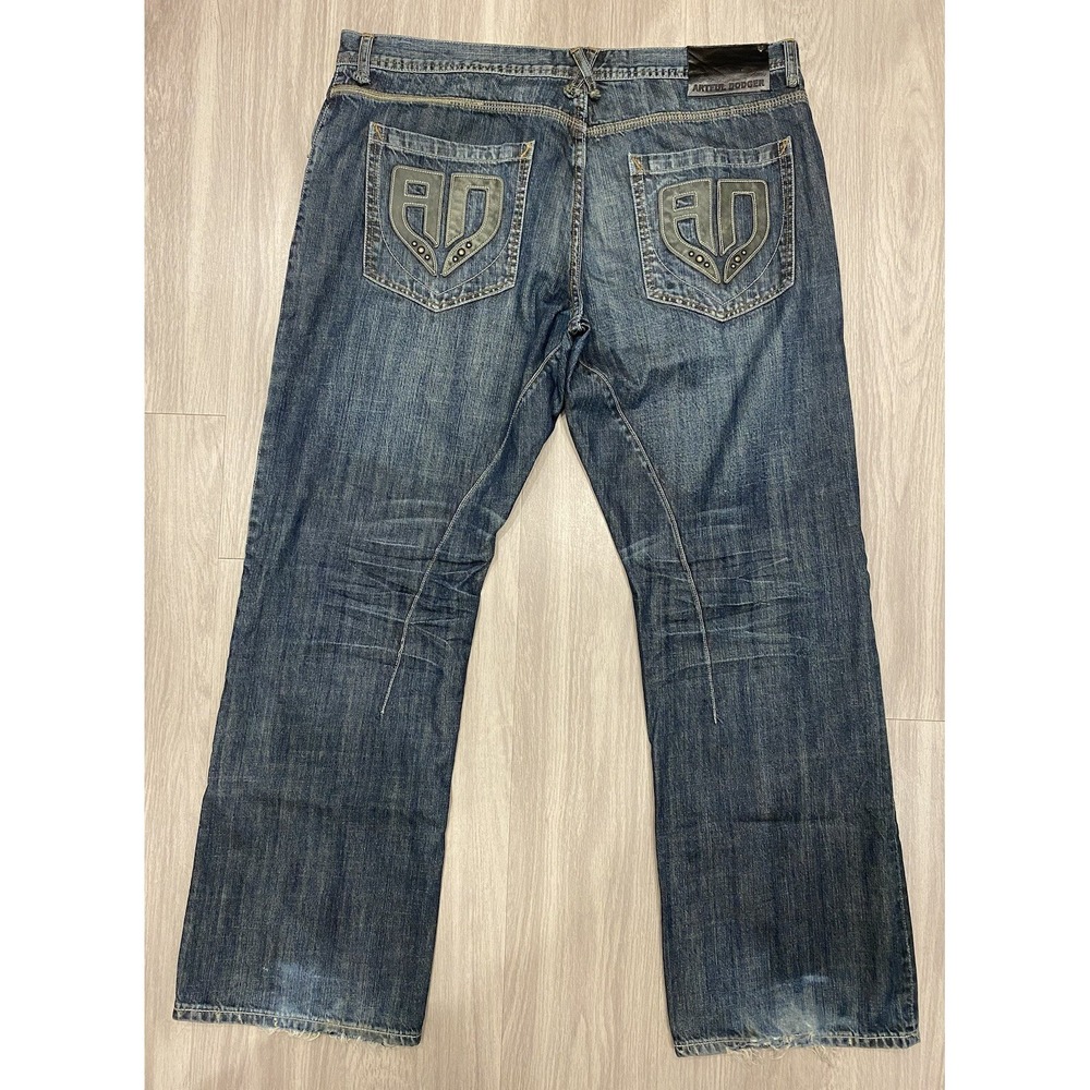 Vintage Artful Dodger Jeans Mens 42 Blue Embroidered Baggy Loose‎ Y2K $170